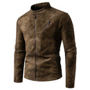 Biker Coat Men Handsome Leather Outerwear Male Retro Jacket Men Vintage Jackets