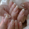 Gold Sun Star Moon Totems Silver French Nail Art Pearl Nails Detachable Finished Nails Press on Nails