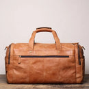 Vintage genuine leather men's portable travel bag single shoulder crossbody bag large capacity frosted leather
