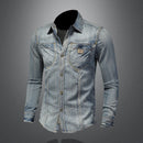 Men Handsome Casual Retro Style Denim Shirt Men Shirts