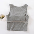 Women's Ribbed Bra Tank Top Tanks Cropped Camisoles Camis Sando Singlet Vest Square Neck Sexy Casual