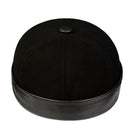 Black leather hat on a white background, Obroi