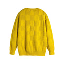 Winter Plaid Sweater Knitwear for Men Hip Hop Streetwear Sweater Knitted Pullover