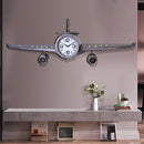American Retro Large Wall Clock Metal Airplane Silent Watches Industrial Style Clocks Wall