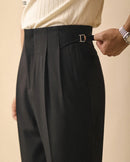 Men's Summer Straight Pants Loose Fitting Naples Casual Pants High Waisted Office Trousers Men