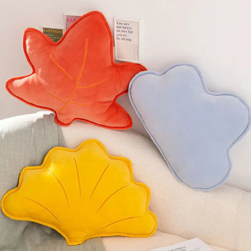 Home Decor Cushion Simple Style Maple Leaf Ginkgo Butterfly Cloud Shape Throw Pillow Office Sofa Decoration  Soft