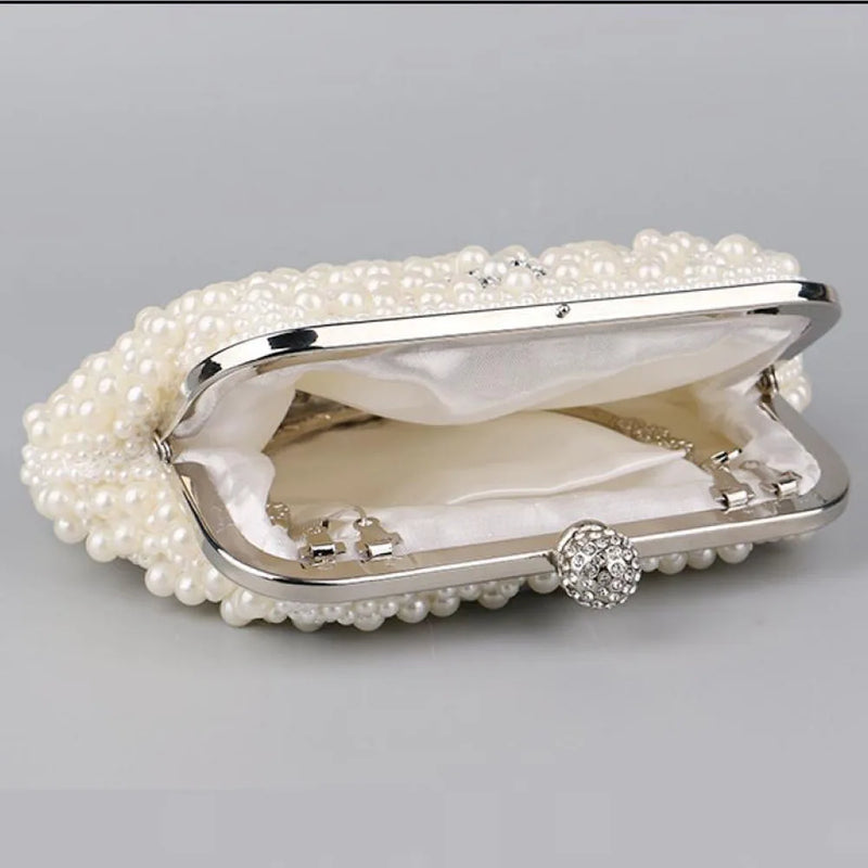 Shell Pearl Bride Dress Bag Elegant Women Evening Bag Ladies Clutch Purse Cocktail Party Handbag