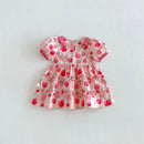 Summer Girls' Bubble Dress with Stylish Flowers Sweet Princess Dress for Baby Girls Thin Skirt