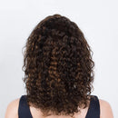 Ombre Gold Short Bob Lace Front Wig Glueless Human Hair T Part Wig Curly Pre Plucked Hairline With Baby Hair