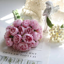 Silk Flowers Peony Artificial Flowers Rose Bouquet Heads Table Flower Arrangement Bride Wedding Home Decoration Flower