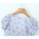 Floral Mesh Crop Top Women Short Sleeve Tees Ladies Slim Summer T Shirt Holiday Tops