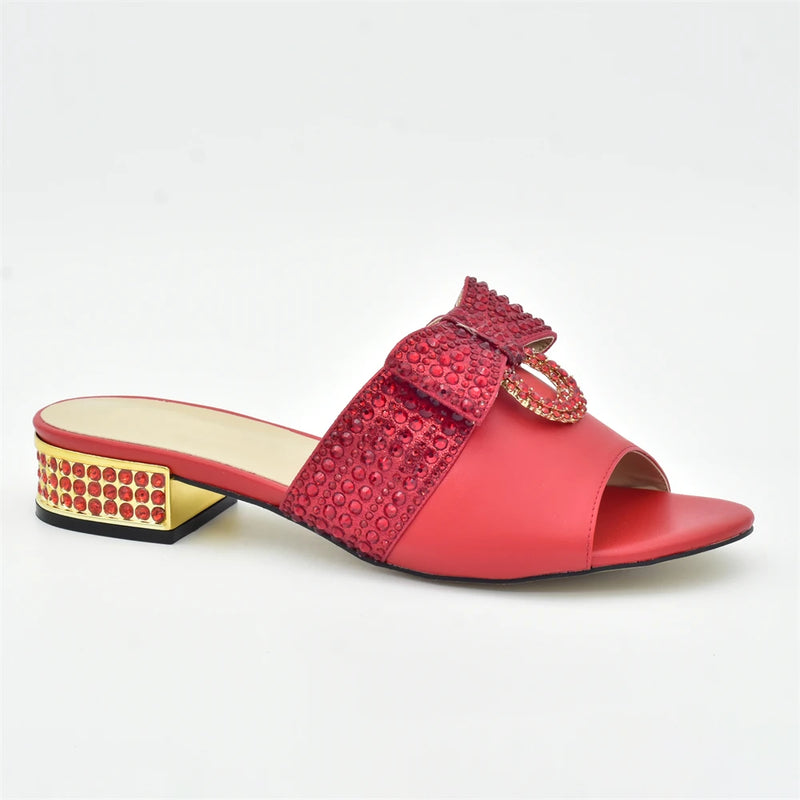 Shoes Women Luxury Women Wedding Shoes Decorated with Rhinestone Slip on Women Pumps