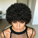 Kinky Curly Pixie Cut Wig Human Hair Made Black Short Curly Wigs For Women