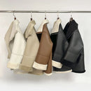 Winter Women Jacket Fur Coat Full Sleeves Casual Oversize Keep Warm Fur Leather Jacket