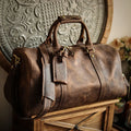 Handmade crazy horse men travel bag casual outdoor genuine leather large-capacity luggage handbag