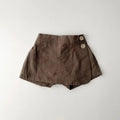 Baby Summer Clothes Cotton and Linen Baby Girl's Skirt Short Leisure Crotch Button Pants