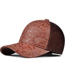 Leather Baseball Cap Men Autumn Winter Deep Top Duckbill Hats for Man Classic