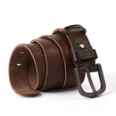 Top Genuine Leather Belts Men Luxury Military Strap Male Wide Pin Buckle For Jeans
