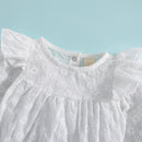 Baby Bodysuit Long Sleeve Hollow Out Flower Embroidered Jumpsuits Short Playsuit Baby Girl Spring Fall Clothes