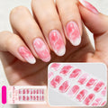 16Tips Shimmer Gradient Marble Gel Nail Wraps No-Bake Semi-Cured Glossy Nail Stickers Full Cover Adhesive Stickers for Nails Art