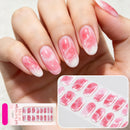 16Tips Shimmer Gradient Marble Gel Nail Wraps No-Bake Semi-Cured Glossy Nail Stickers Full Cover Adhesive Stickers for Nails Art