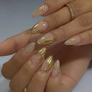 Press on Nails Almond Shape False Nails Woman Medium Short Nail Tips