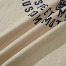 Summer Men Short Sleeved Casual Motorcycle Printed Cotton Round Neck Matching Collar T-Shirt