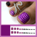 24pcs Summer Cute Fake Toe Nails Beach Coconut Tree Fruit False Toenail Tips for Women Press on Toenails