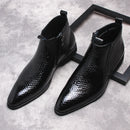 Boots Men Winter Shoe Genuine Ankle Formal Dress Man Boot Side Zipper Italy Chelsea Boots Men