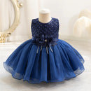 Girl Dresses Pearl Cute Princess Mesh Child Festive Party Gowns Tulle 6M 1 2 4 Years