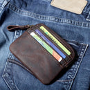 Leather Men Zipper Card Holder Short Wallet Women Man Mini Clutch Wallets