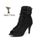 Shoes Heels Boots Tango Salsa Latin Dance Shoes Women Suede Sole Practice Lace-Up High Heels