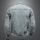 Hooded Denim Coat Men have embroidered denim coat