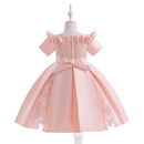 Elegant Flower Girl Party Dress for Wedding Kids Birthday Formal Tutu Gown Children Graduation Evening Party Costume