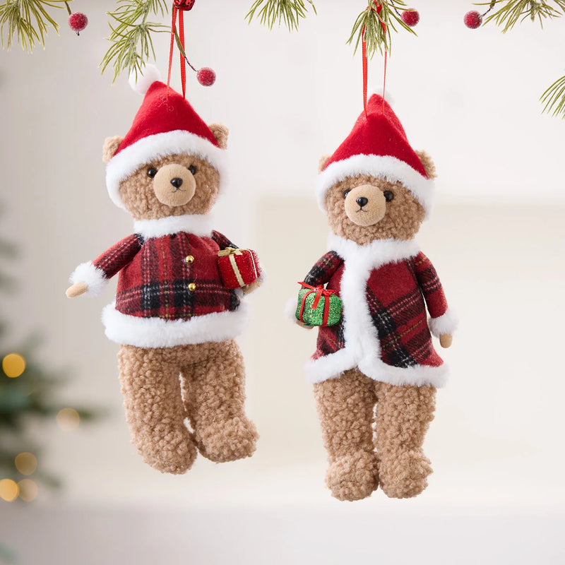 Christmas Bear Christmas Tree Hanging Family Room Decoration Fabric Teddy Bear Hanging