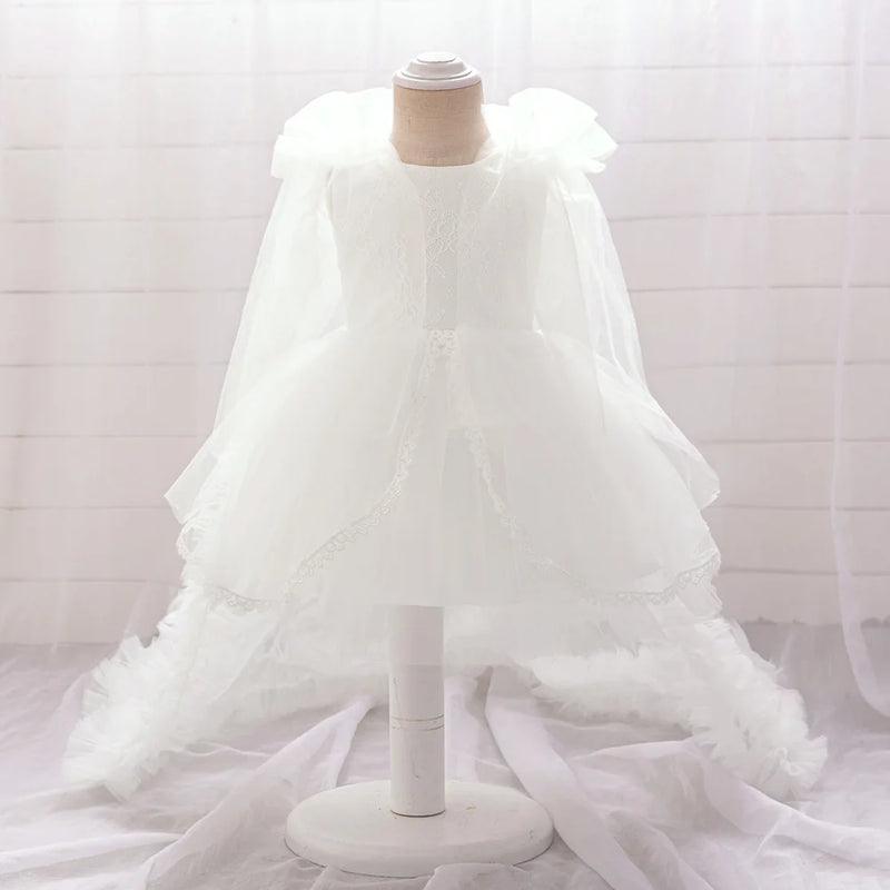 Baby Dress Girls Trailing Party Dresses Girl Embroidery Clothes Infant Evening Princess Gown Toddler Summer