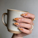24-Piece Nail Art False Nails Tiger Stripe Design Almond Nails Wearable Nails
