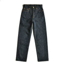 Mens Jeans Unsanforized Selvedge Denim Jeans for Man Loose Fit Wide Leg Button Fly 14.5 Oz