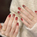 Handmade Rhinestone Wearable Nails Square Head Design Manicure Nails Full Cover Press