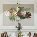 European Light Luxury Plant Wrought Iron Wall Decoration Living Room Metal 3D Pendant Creative Home Decoration