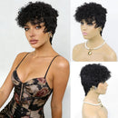 Short Pixie Cut Curly Human Hair Wigs For Women Layered Pixie Wigs With Bangs Hair Glueless Bob Wig
