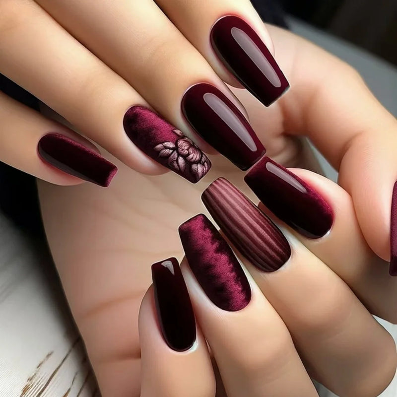 Ballet Full Cover Nail Square Head Purple Gradient Press on Nails Art Nail