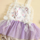Newborn Infant Baby Girls Summer Romper Sleeveless Floral Bunny Playsuit Ruffle Jumpsuit Easter Outfits Cute Clothes
