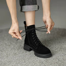 Autumn Winter Women Ankle Boots Dress Thick Low Heels Shoes Woman