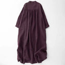Women Spring Summer Single Breasted Shirt Dress Long Sleeve Casual Loose Midi Dresses