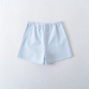 Retro Women Summer Plaid Straight Shorts Bow Drawstring Waist Wide Leg Loose Casual Short Pants