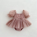 Pink tulle romper on a white background, Obroi