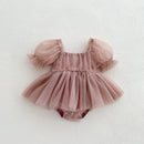 Pink tulle romper on a white background, Obroi