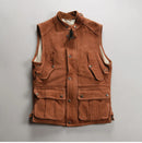 Brown vest with multiple pockets on a light gray background, Obroi