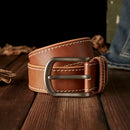 Handmade Genuine Leather Belt Buckle Full Grain Leather Waist Strap Daily Casual Pants Belt Men